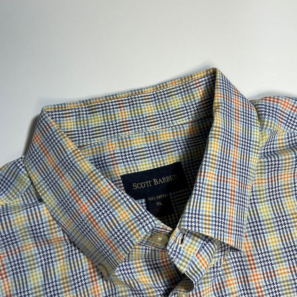 Scott Barber Plaid Button Down Shirt Tailored‎ Fit XL